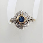 9ct Yellow Gold Natural Sapphire and Diamond Stunning Cluster Ring