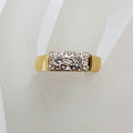 18ct Yellow Gold with Platinum Two Diamond Et Toi et Moi High Set Ring - Antique / Vintage