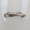 Sterling Silver Retired Pandora Cubic Zirconia Twist Band Ring