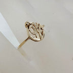 9ct Yellow Gold Etched " LOVE " Oval Diamond Ring