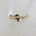 9ct Yellow Gold Diamond Zig Zag Twist Ring
