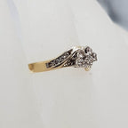 18ct Yellow Gold Claw Set and Channel Set Diamond Cluster Engagement Ring / Dress Ring