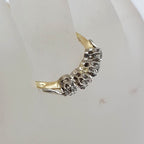 18ct Yellow Gold with Platinum Four Diamonds Claw Set Ring - Antique / Vintage - Engagement Ring, Wedding Ring, Eternity Ring, Stackable Ring, Dress Ring