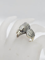 Sterling Silver Large and Heavy Eagles Head Gents Ring / Ladies Rings
