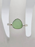 Sterling Silver Chrysoprase / Australian Jade Free Form Bezel Set Ring