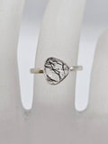 Sterling Silver Tourmalinated Quartz / Tourmaline Quartz Free Form Bezel Set Ring