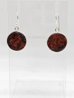 Sterling Silver Round Bezel Set Drop Earrings