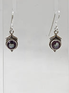Sterling Silver Mystic Quartz / Mystic Topaz Dainty Round Bezel Set Drop Earrings