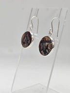 Sterling Silver Round Bezel Set Drop Earrings