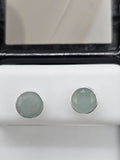 Sterling Silver Chalcedony Round Bezel Set Studs Earrings