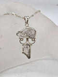 Sterling Silver Herkimer Diamond Ornate Cluster Pendant on Silver Chain