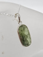 Sterling Silver Oval Bezel Set Pendant on Silver Chain