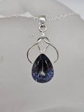 Sterling Silver Mystic Quartz / Mystic Topaz Teardrop Shape Twist Top Pendant on Silver Chain