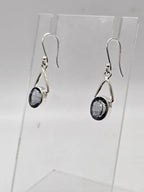 Sterling Silver Mystic Quartz / Topaz Oval on Triangle Drop Earrings