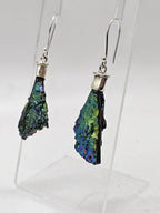 Sterling Silver Black Titanium Kyanite Drop Earrings