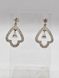 9ct Yellow Gold Cubic Zirconia Ornate Design Chandelier Drop Earrings