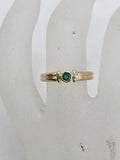 9ct Yellow Gold Round Bezel Set Emerald Ring