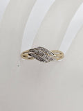 9ct Yellow Gold Diamond Wave Shaped Ring