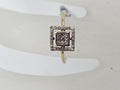 9ct Yellow Gold Diamond Square Shaped Cluster Ring