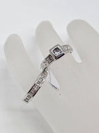 18ct White Gold Diamond Princess Cut Channel Set Square Engagement Ring and Wedding Ring Set
