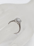 18ct White Gold Diamond Round in Square Halo Setting Cluster Engagement Ring / Dress Ring
