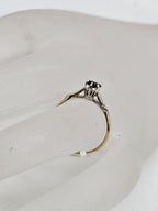 18ct Yellow Gold Natural Sapphire Solitaire Claw Set Ring - Antique / Vintage