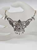 9ct Yellow Gold and White Gold Rose Cut Diamonds Ornate Necklace Chain / Lavalier - Vintage / Antique