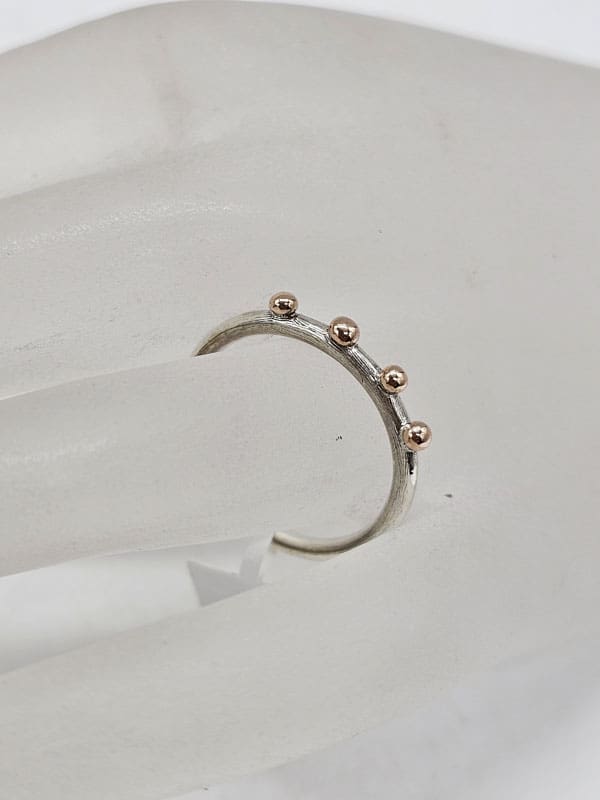 Sterling Silver Ball Design Stackable Band Ring