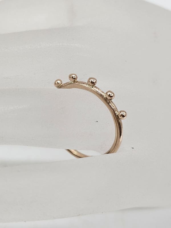 9ct Rose Gold Ball Design Stackable Band Ring