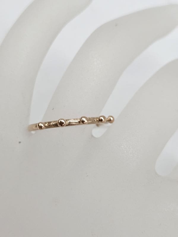 9ct Rose Gold Ball Design Stackable Band Ring