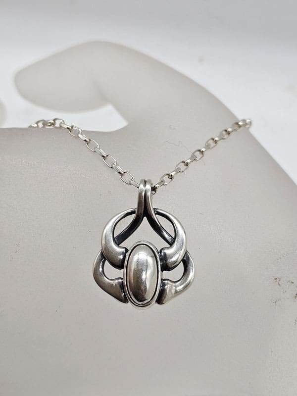 Sterling Silver Georg Jensen Denmark - Danish Designer - Heritage Pendant of the Year 2006 - Pendant on Silver Chain