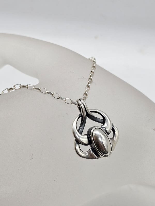 Sterling Silver Georg Jensen Denmark - Danish Designer - Heritage Pendant of the Year 2006 - Pendant on Silver Chain