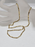 9ct Yellow Gold Unusual Elongated Link Necklace / Chain - Vintage