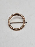 9ct Rose Gold Round Circle Brooch - Antique / Vintage