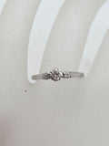 18ct White Gold Diamond Solitaire Ring - Engagement Ring / Dress RIng - Vintage / Antique