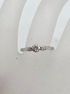 18ct White Gold Diamond Solitaire Ring - Engagement Ring / Dress RIng - Vintage / Antique