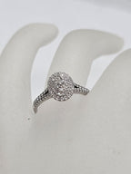9ct White Gold Diamond Oval Cluster Ring