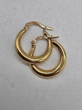 9ct Yellow Gold Plain Rounded Hoops Earrings