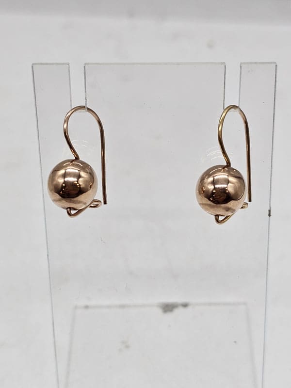 9ct Rose Gold Euro Ball Earrings