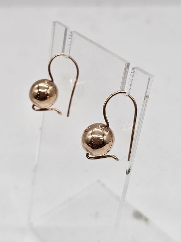 9ct Rose Gold Euro Ball Earrings