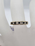 9ct Yellow Gold Natural Sapphire and Diamond Channel Set Eternity Ring / Ring - Vintage