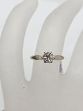 9ct Yellow Gold and White Gold Diamond Solitaire Engagement Ring / Dress Ring - Vintage