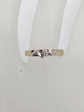 9ct Yellow Gold and White Gold Delicate Diamond Twist Side Design Ring - Vintage