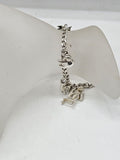 Sterling Silver 8 Charms Bracelet - Includes Poodle Dog, Cat, Spinner, Rooster etc - Vintage / Antique