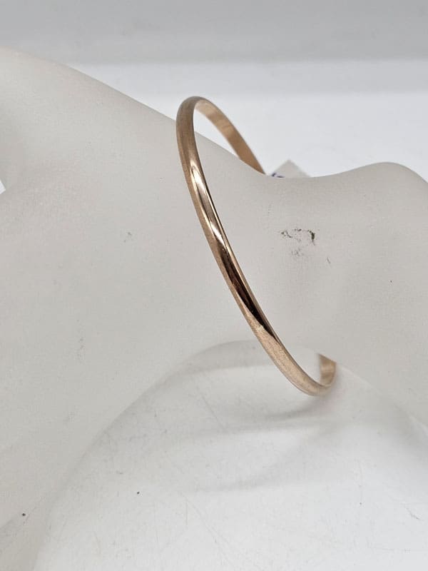 9ct Yellow Gold Rounded Bangle - Plain