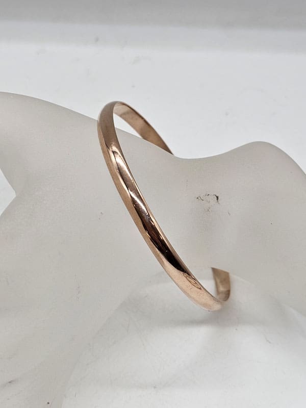 9ct Rose Gold Rounded Bangle