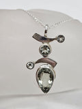 Sterling Silver Green Amethyst / Prasiolite Symbol Pendant on Silver Chain