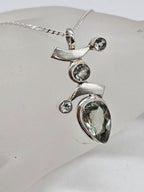 Sterling Silver Green Amethyst / Prasiolite Symbol Pendant on Silver Chain