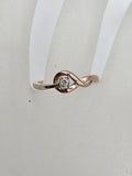 9ct Rose Gold Delicate Diamond Twist Ring