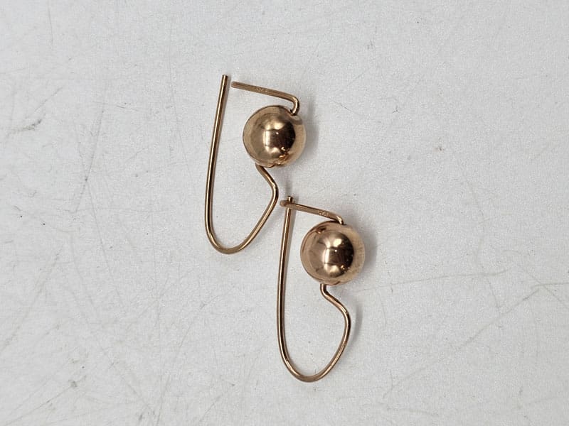 9ct Yellow Gold Euro Ball Earrings